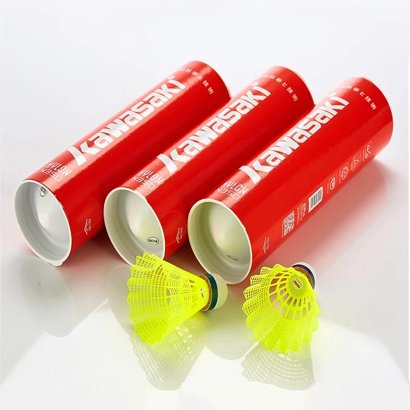 Kawasaki – balle en Nylon N350 pour l'entraînement, 6 pièces, volant en plastique pour Badminton, oi