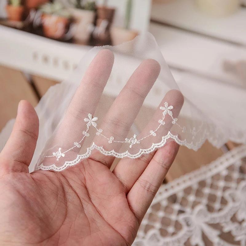 Ruban en dentelle Lolita blanc, 2yards, accessoires de couture, broderie de papillons 3D, garnitures