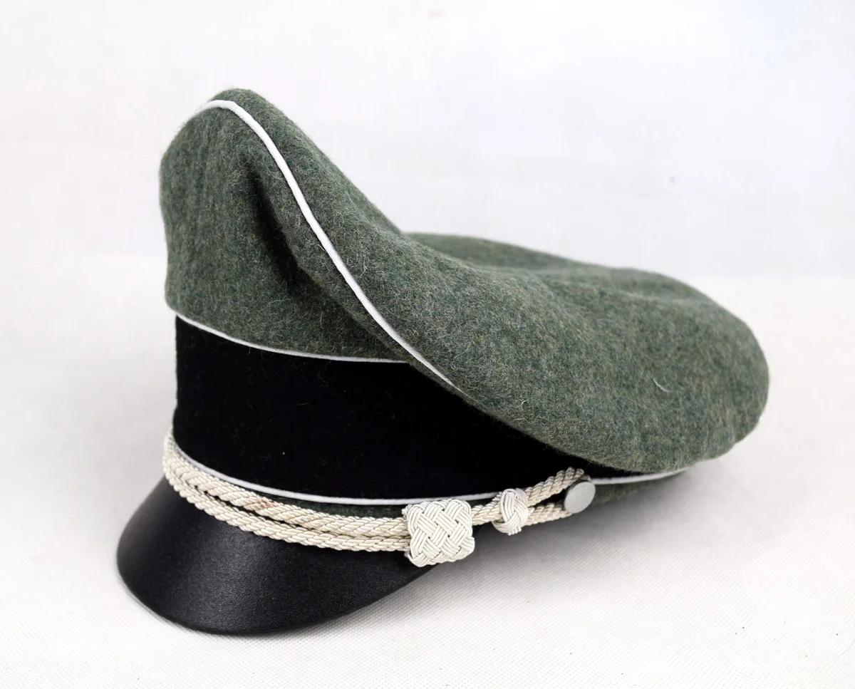 Marshals GENERALS OFFICERS CRUSHER FIPANVISOR HAT W WHITE PIPE SILVER CHIN CORD, Military War Reenac