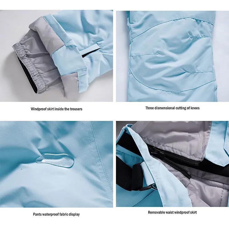Pantalon de ski coupe-vent pour homme et femme, pantalon à bretelles imperméable, protection de la t