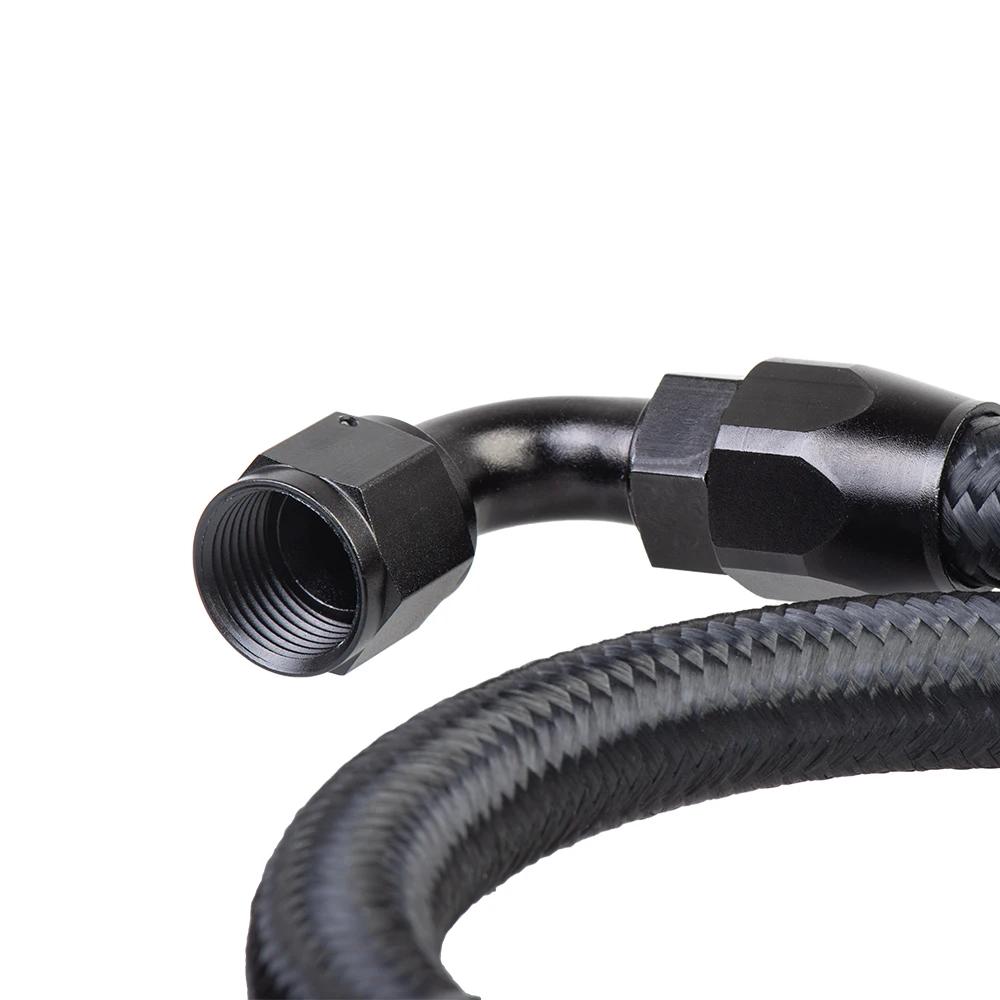AN10 1 M/1.2 M tuyau d'huile tressé en acier inoxydable Tube de tuyau avec raccord d'extrémité de tu