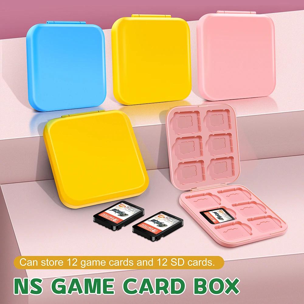 Boîte de rangement de cartes de jeu Nintend Switch, coque rigide colorée avec 24 emplacements pour c