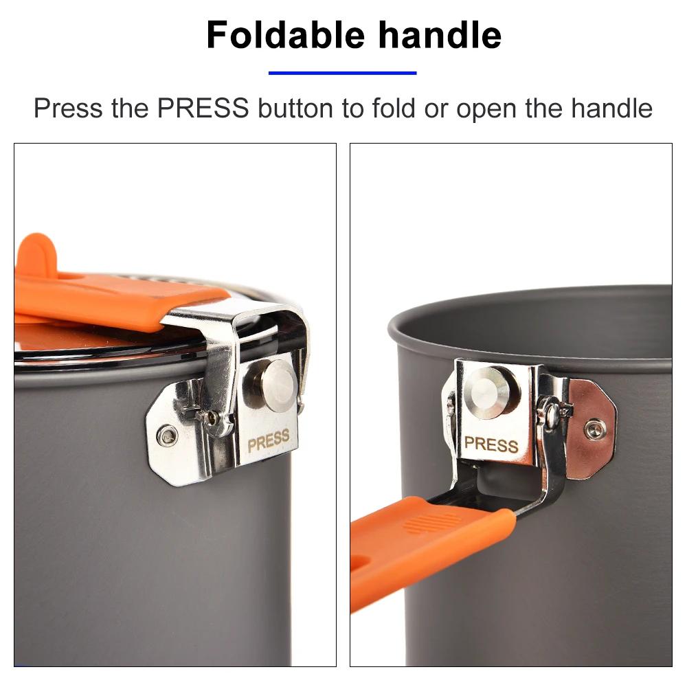 Widesea vaisselle pour Camping 1,6 L Pot plats touristiques tourisme randonnée pique-nique fournitur