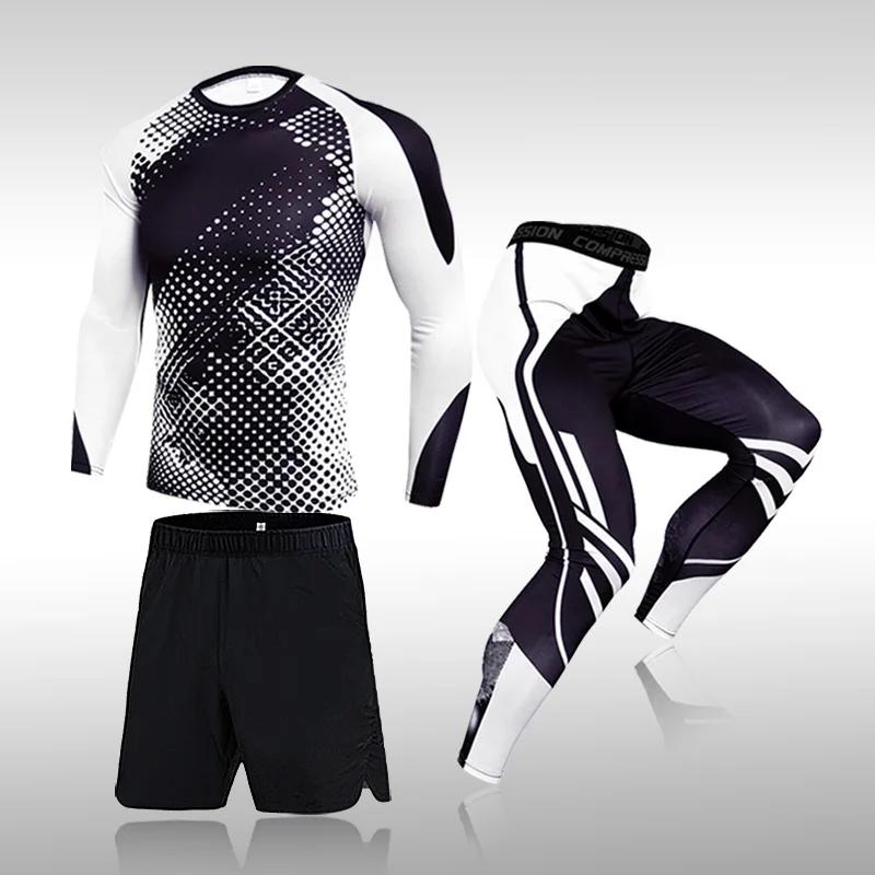 Ensemble de 3 pièces pour hommes, combinaison de Sport d'entraînement, de gymnastique, de Fitness, d
