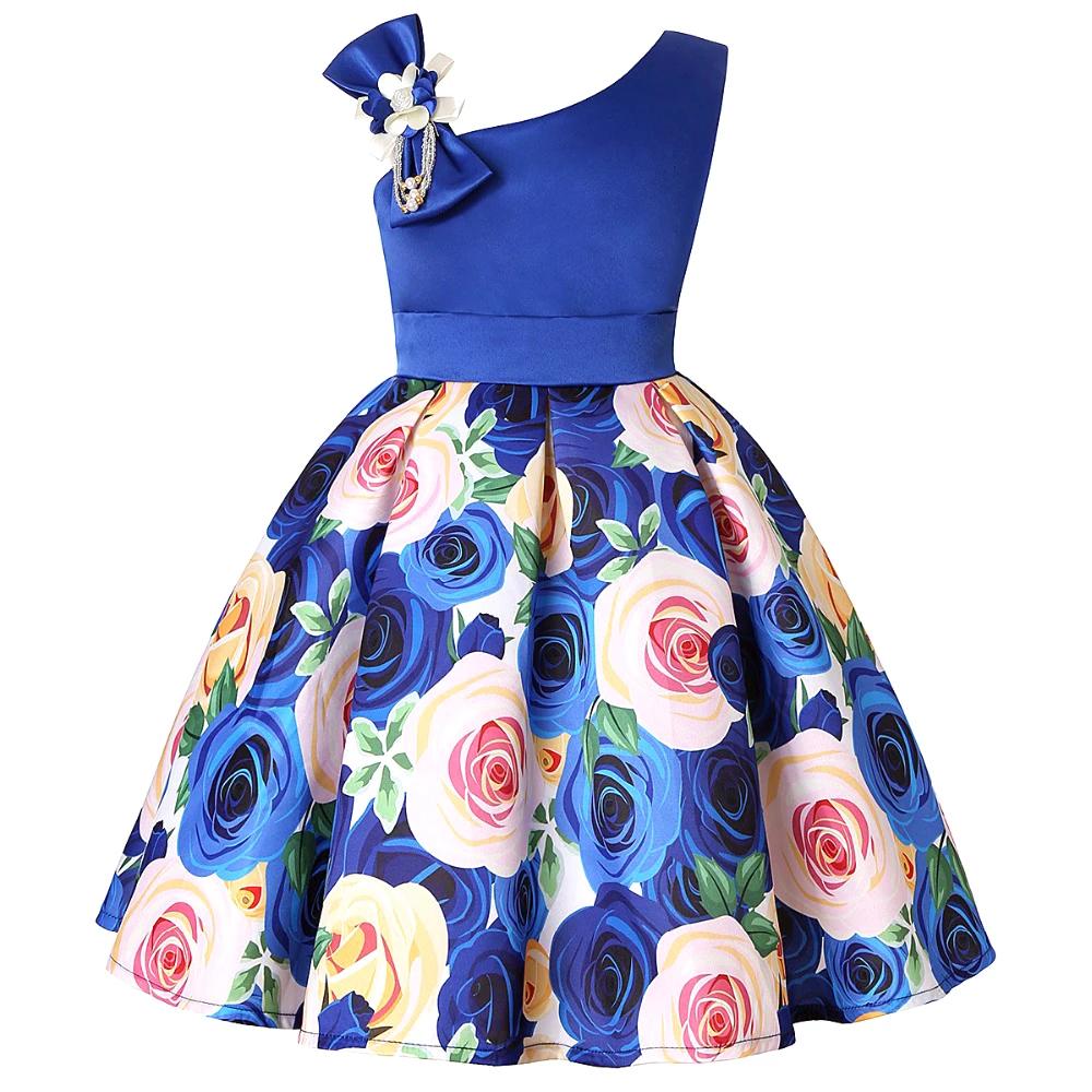 Robes d'été à fleurs pour filles, vêtements de noël pour enfants, robe princesse d'anniversaire, de