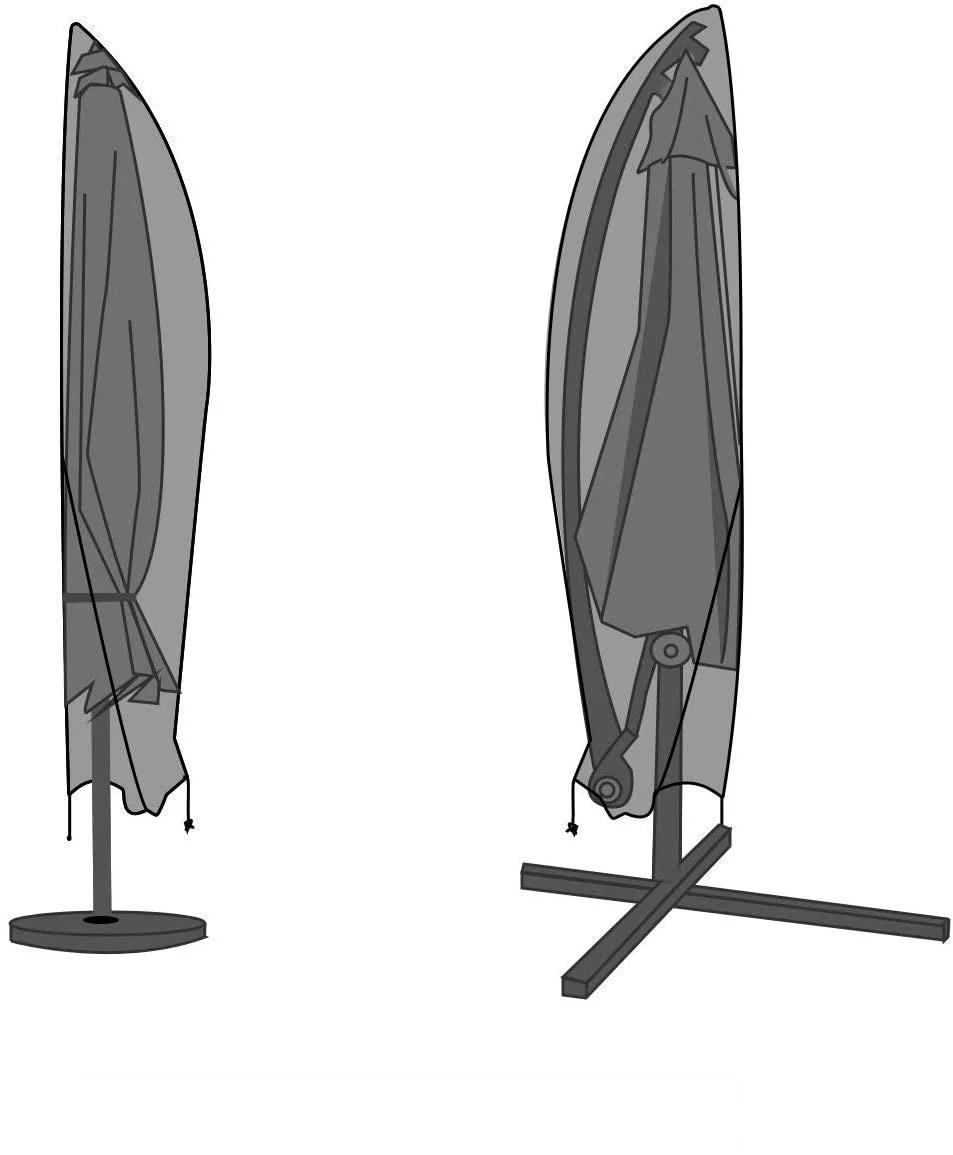 Housses de Parasol de marché imperméables noires 210D pour Patio, avec fermeture éclair, pour 6 tail