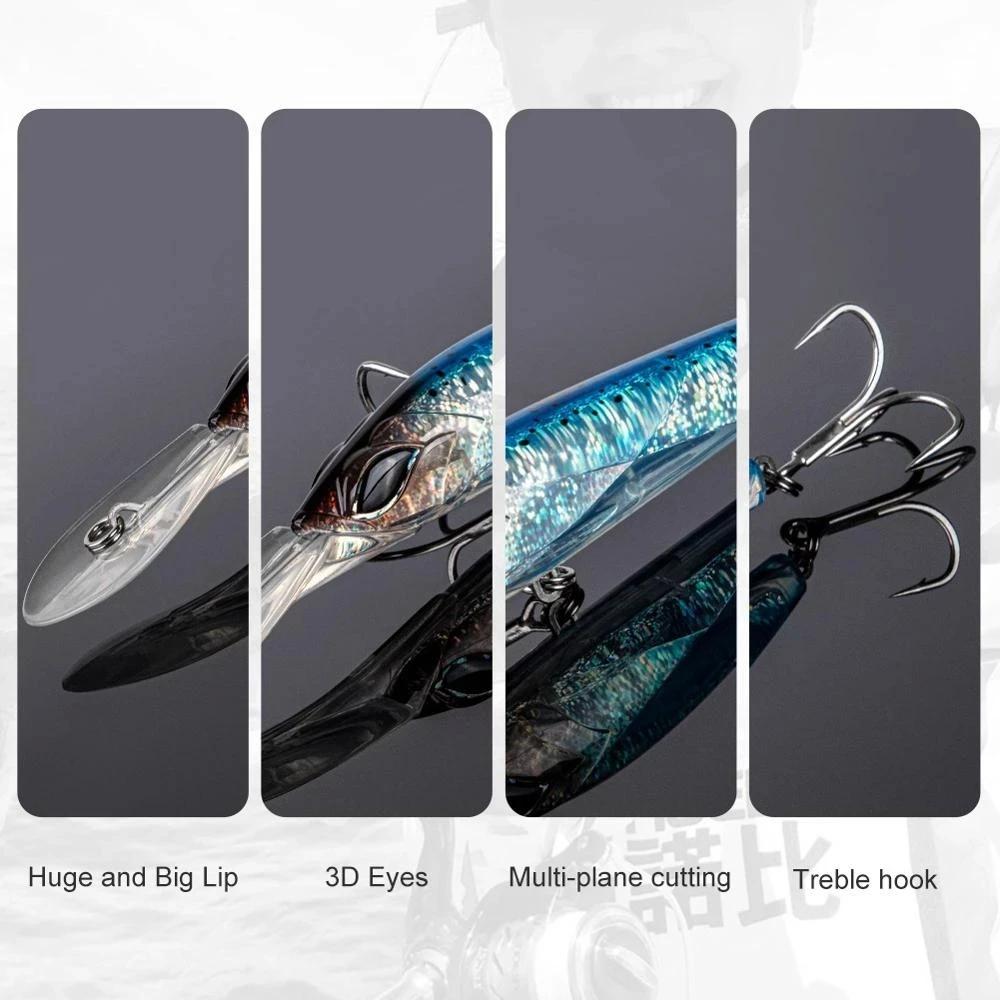 18 cm 90g Wobbler leurre de pêche grand manivelle vairon pêche bar à la traîne appât artificiel broc
