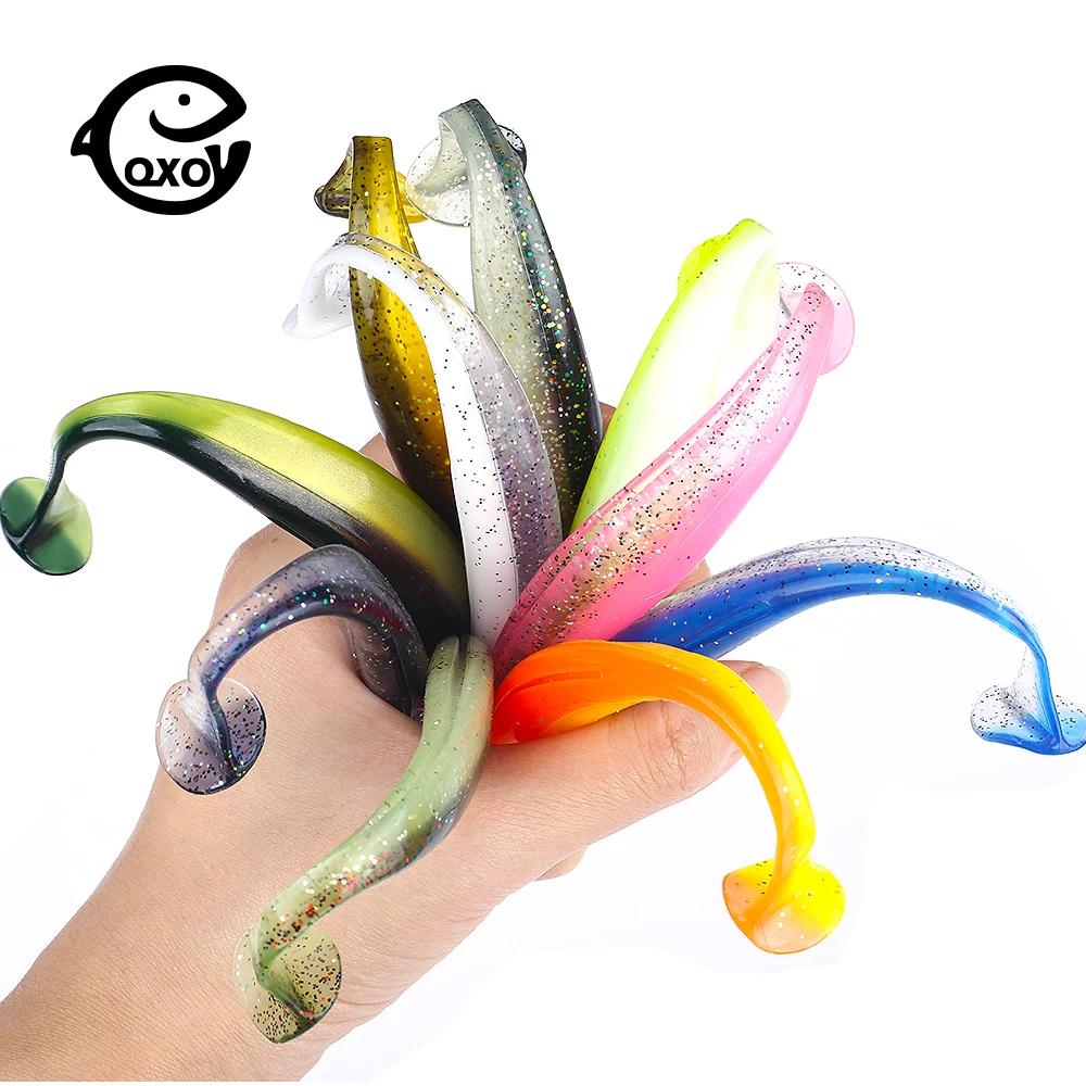 QXO 50 pièces/lot Swimbait leurre souple Silicone appât Shad Wobbler mer ver Streamer 7/10/13 cm Sil