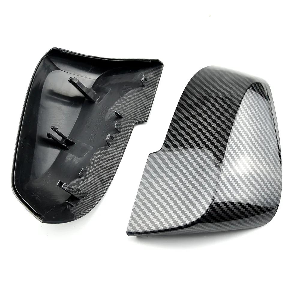 Couvercle de rétroviseur noir carbone, 2 pièces, pour BMW série 1 2 3 4 X M 220i 328i 420i F20 F21 F