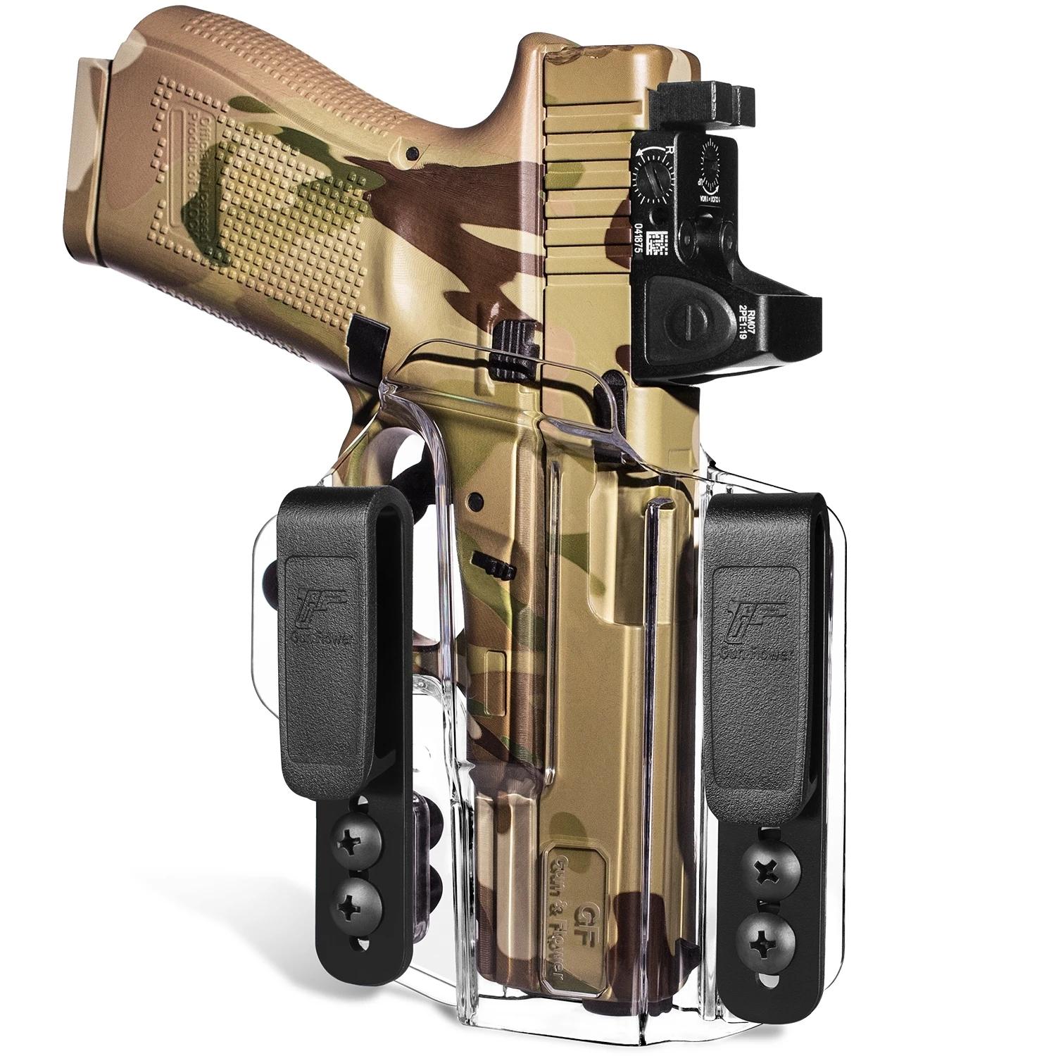 Uniquement pour Glock17/19 G43 P365 S & W MPS Taurus G2C 1911, étui en polymère transparent IWB/OWB,