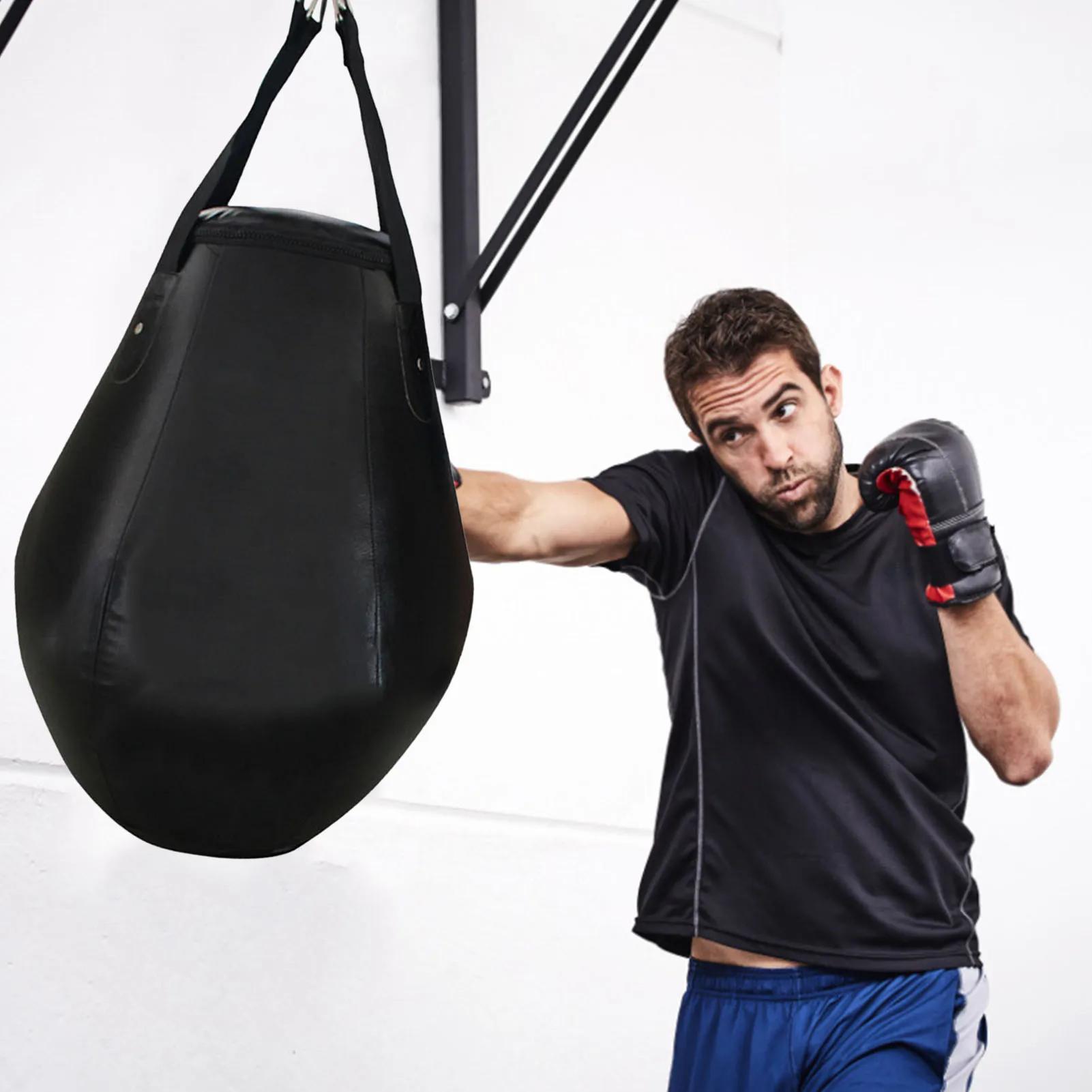 Sac de boxe en cuir PU, équipement de fitness, sac de frappe, entraînement de boxe, MMA, Muay Thai,