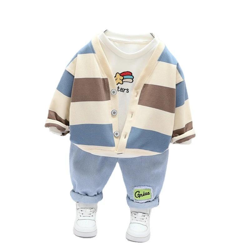 Nouveau printemps automne bébé vêtements enfants garçons veste décontractée T-Shirt pantalon 3 pièce