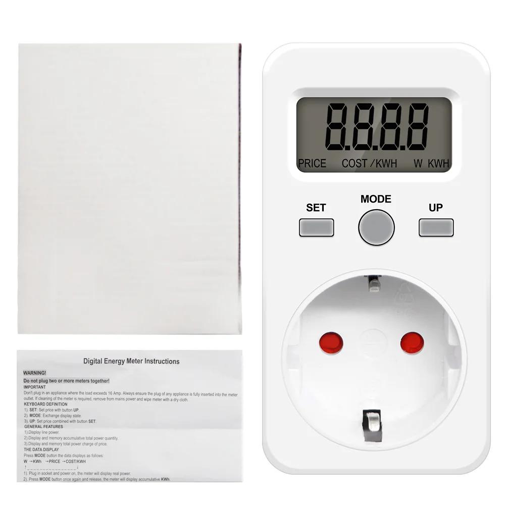 Wattmètre numérique 220V 110V AC, compteur de consommation d'électricité, compteur d'énergie, prise