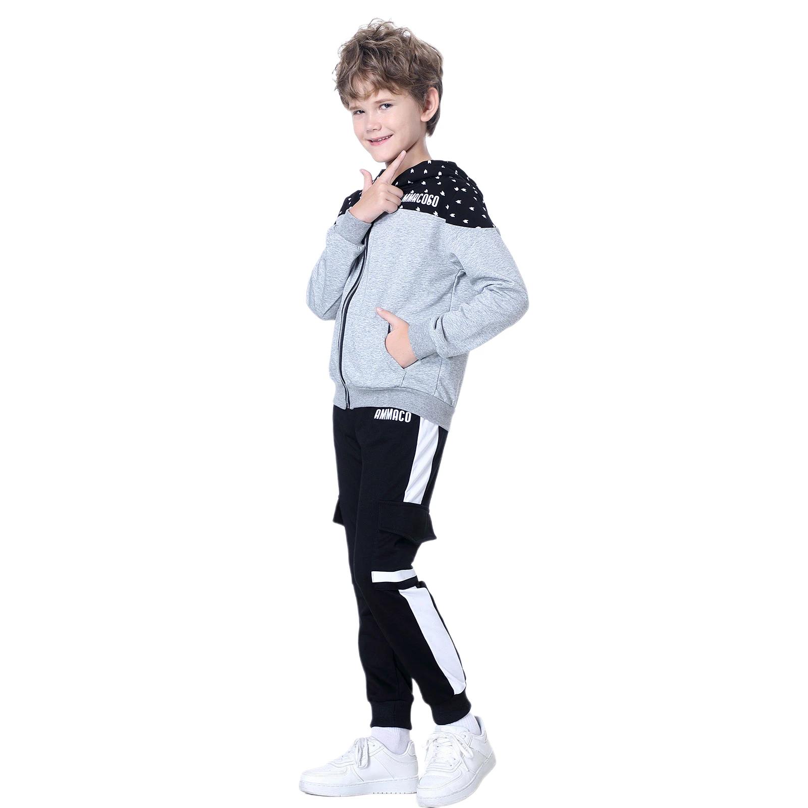 Survêtements en coton à capuche pour enfants, survêtements d'école pour adolescents, ensemble de pan