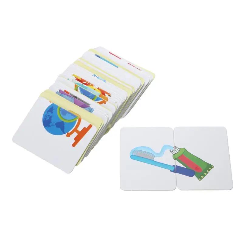 Jouets de Puzzle de Cognition pour bébés, boîte en fer pour enfants en bas âge, jeu de cartes cognit