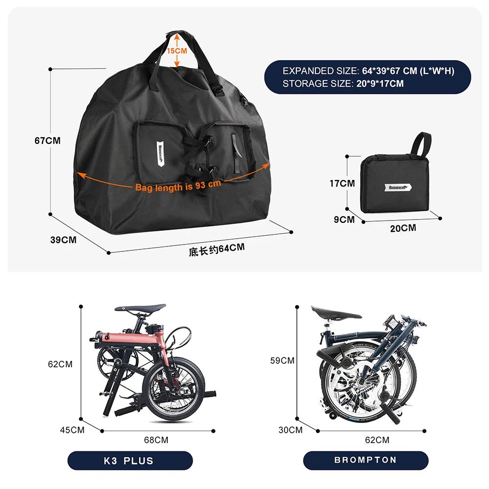 Bal inowalk-Sac de vélo pliant 14-20 pouces, sac de transport de vélo pliant, sac de rangement porta