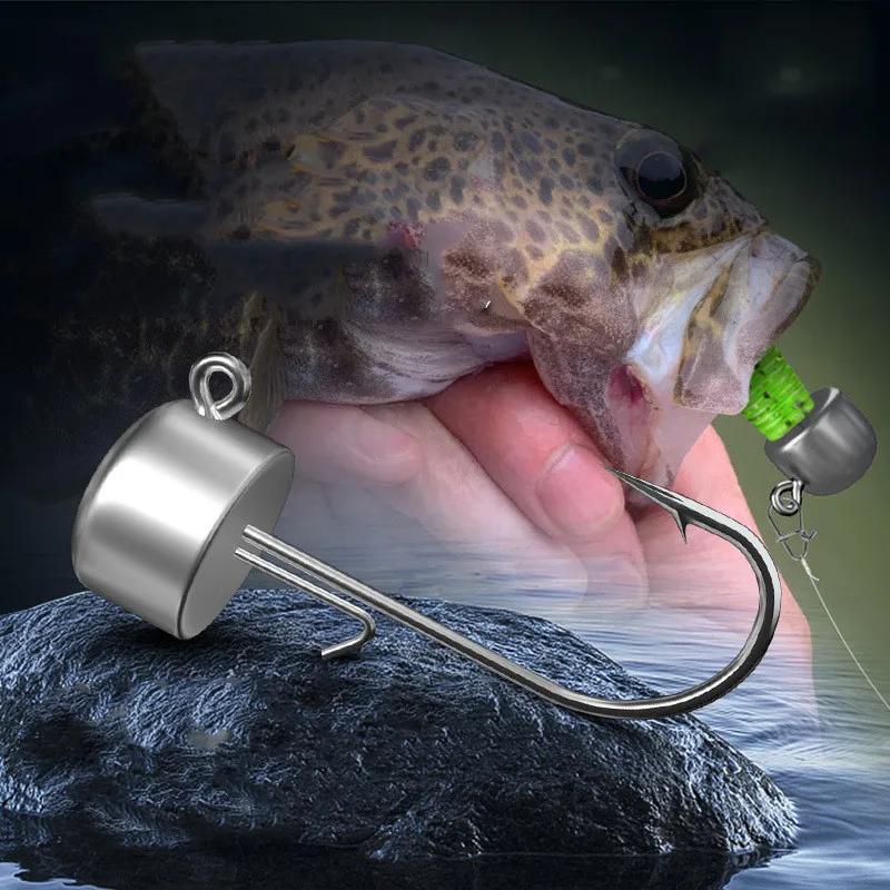 Hameçon de pêche à tête de gabarit NED, solide, Anti-chute, support auxiliaire, poisson mandarin, pl