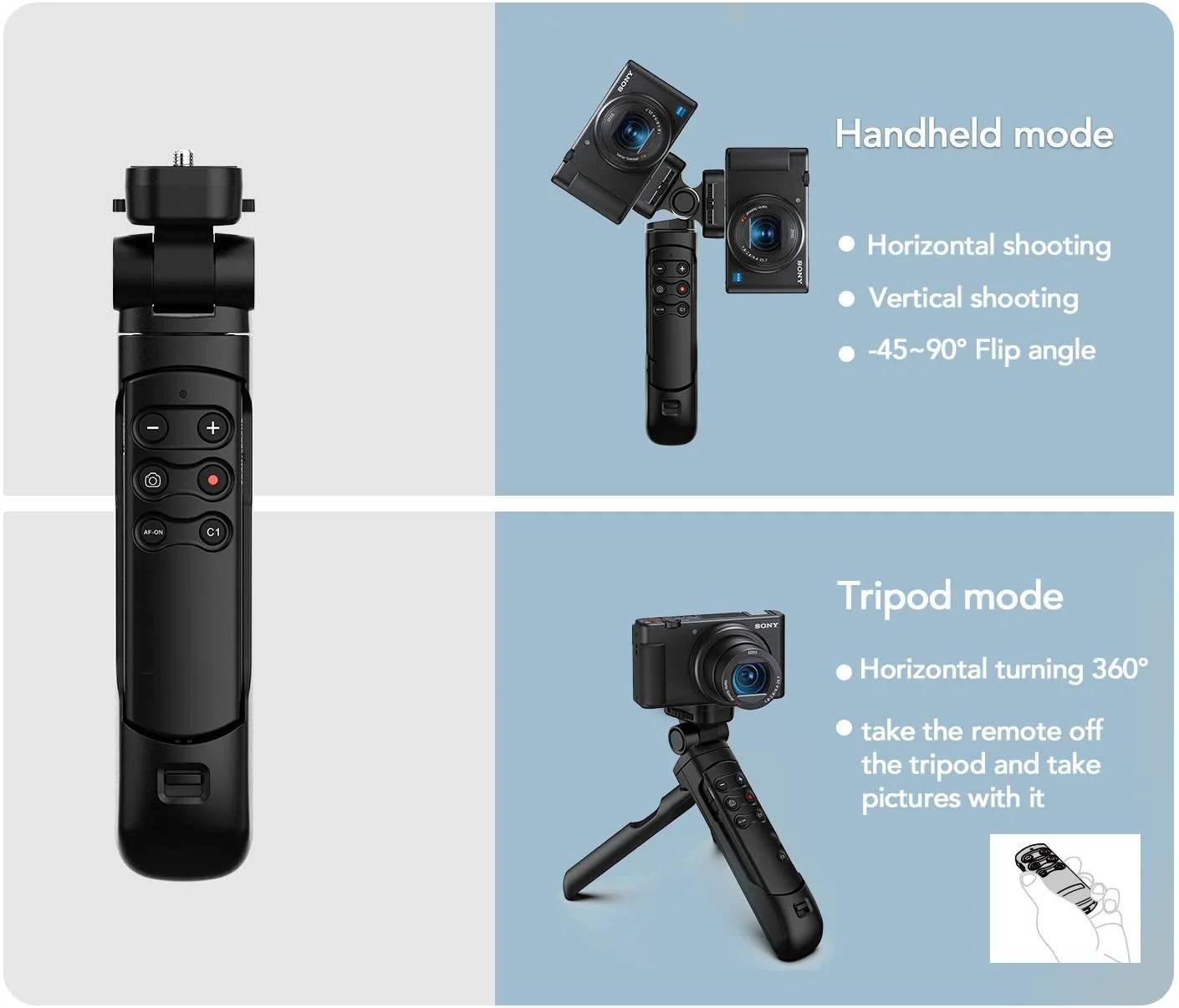 Trépied à poignée sans fil, télécommande Vlogging, YouTube TikTok pour Sony a6700 a7RV a7IV ZV-1 ZV-