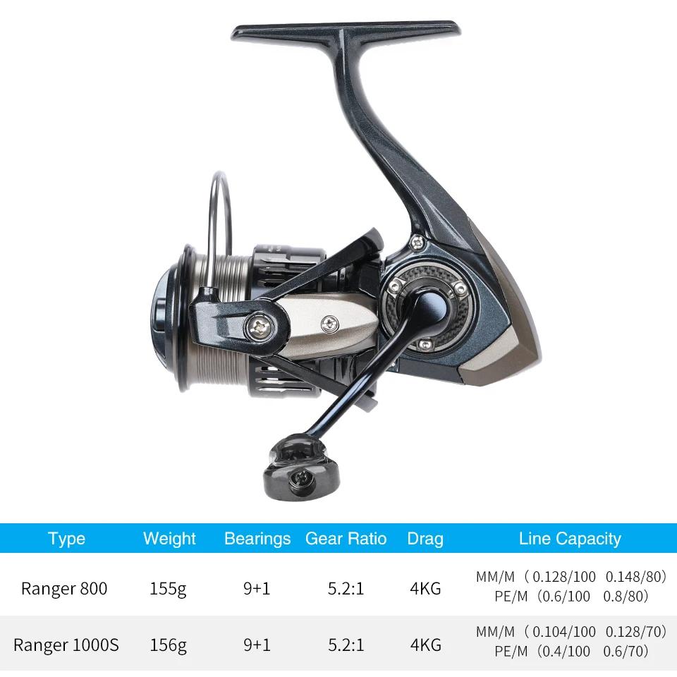 TSURINOYA Ultra léger 155g appât Finesse carbone filature moulinet de pêche RANGER 800 1000S petite