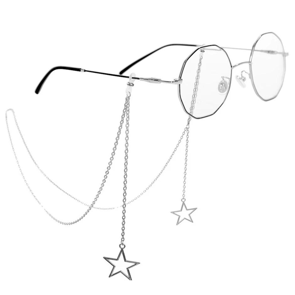 JOHollow Star Lunettes de soleil perlées pour femmes, lunettes de lecture, lanière, porte-lunettes,