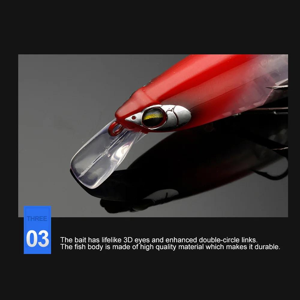 JOHNCOO vairon flottant 130mm 18.5g longue coulée appât dur lame Flash Wobbler leurre de pêche leurr