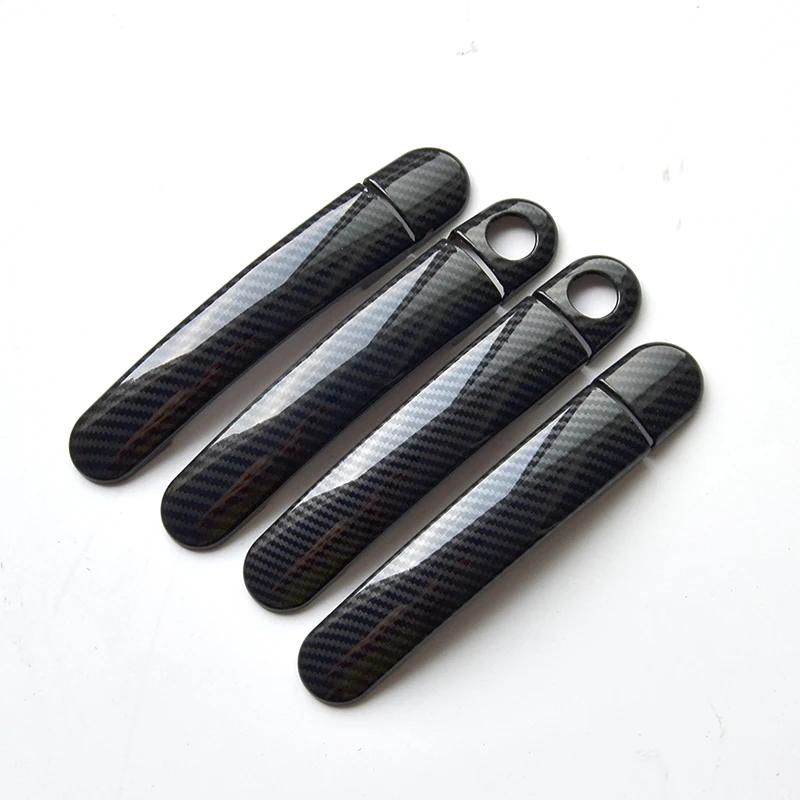 Couvercle de poignée de porte de voiture en Fiber de carbone chromé, autocollant pour VW Golf 5 MK5