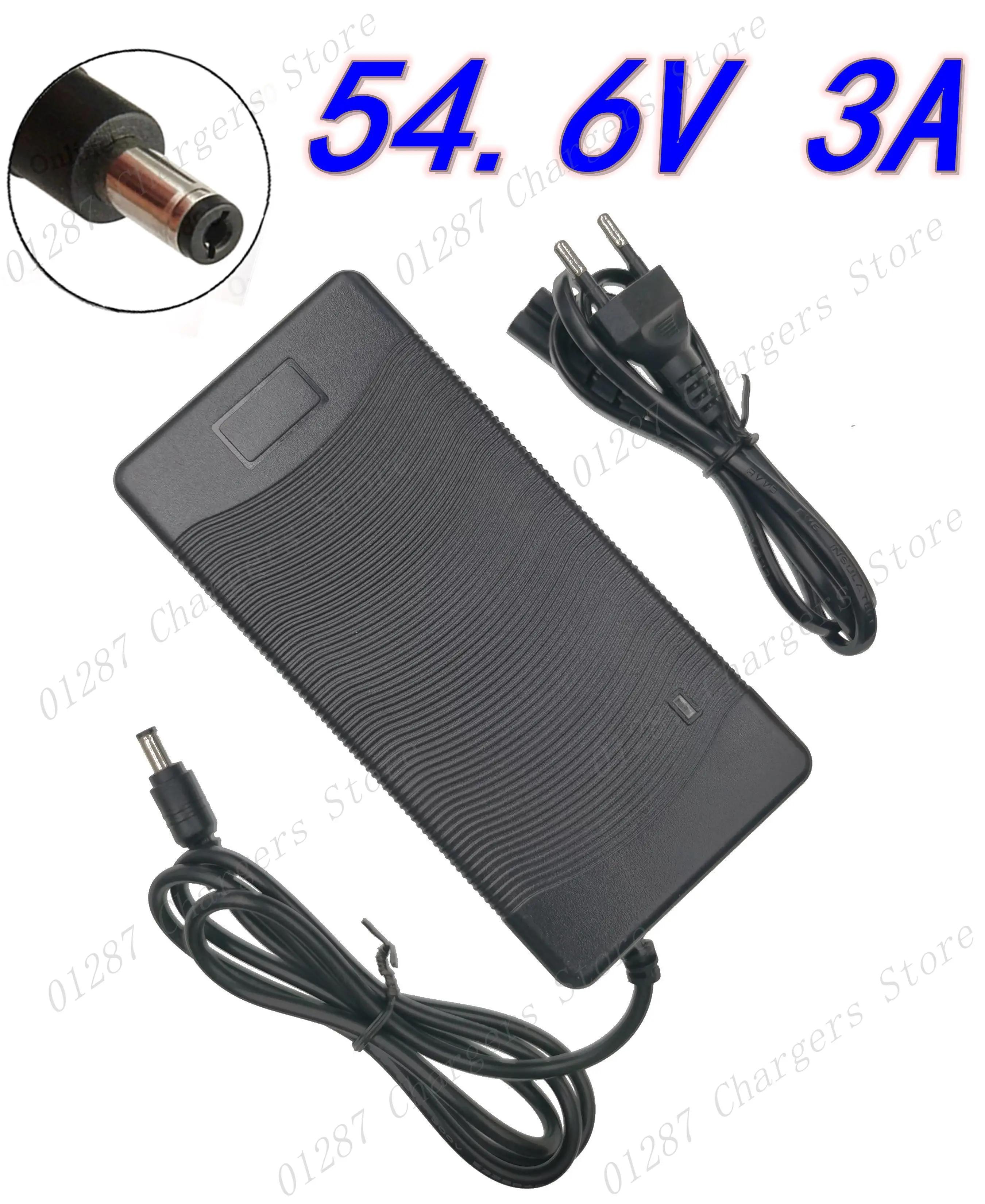 Chargeur de batterie 54.6V 3A pour batterie Li-ion 13S 48V, chargeur de batterie lithium pour vélo é