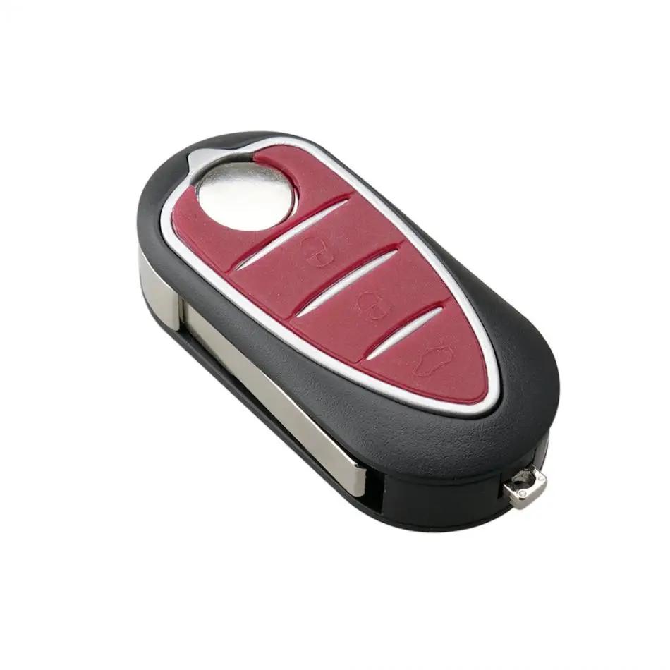 Coque de clé de voiture à distance à 3 boutons, lame non coupée, étui pliable pour clé de voiture, a