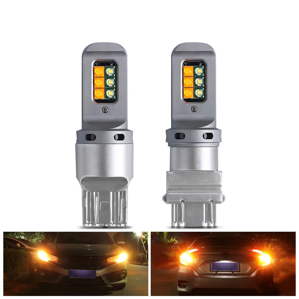 2 pièces lumières Led de voiture bicolore 1157 BAY15D P21/5W deux couleurs Canbus voiture DRL cligno