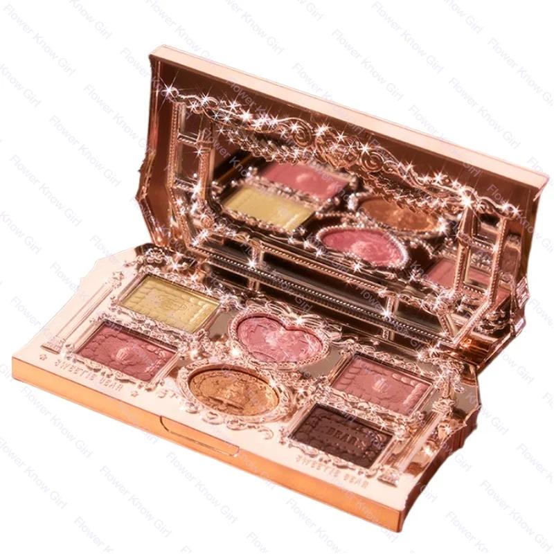Flower Knows The Sweetie Bear Collection Palette de fards à paupières 6 couleurs paillettes mat bron
