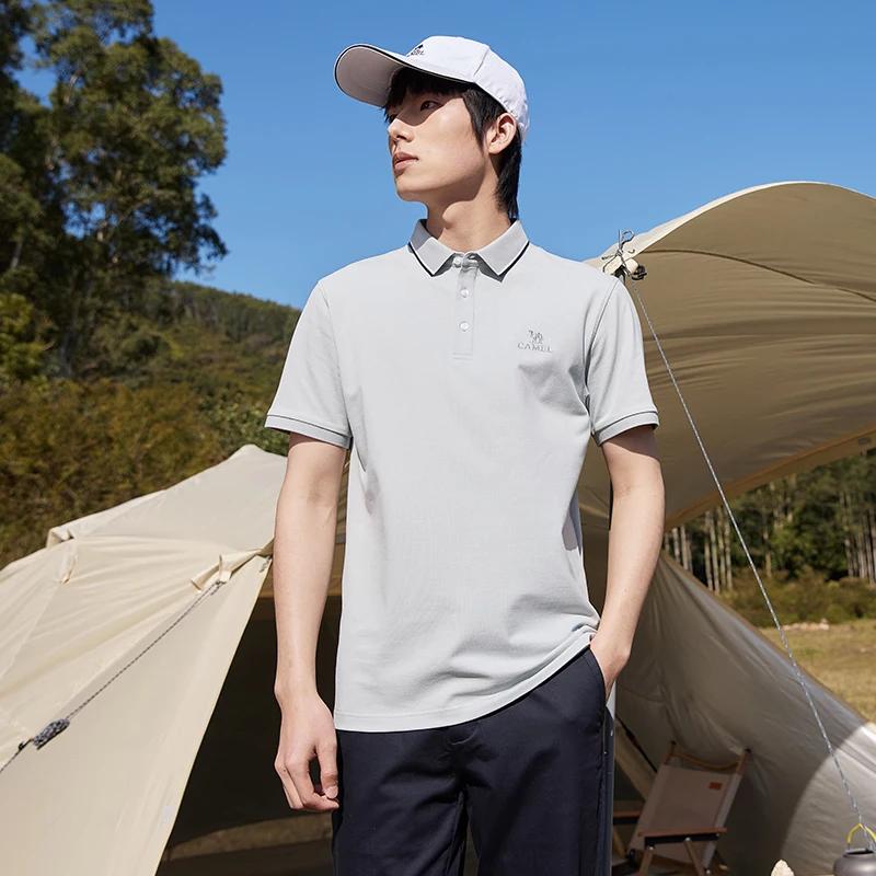 GOLDEN CAMEL – Polo à manches courtes pour hommes, T-shirt d'été, chemise respirante en soie de mûri