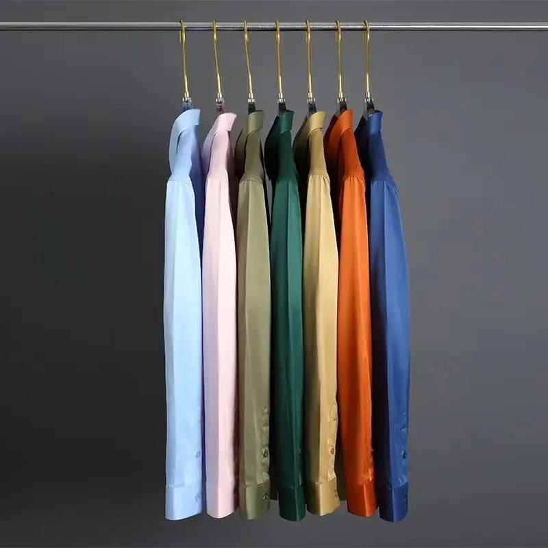 Chemises d'affaires à manches longues pour hommes, grande taille 5XL, automne, sans plis, coupe cint