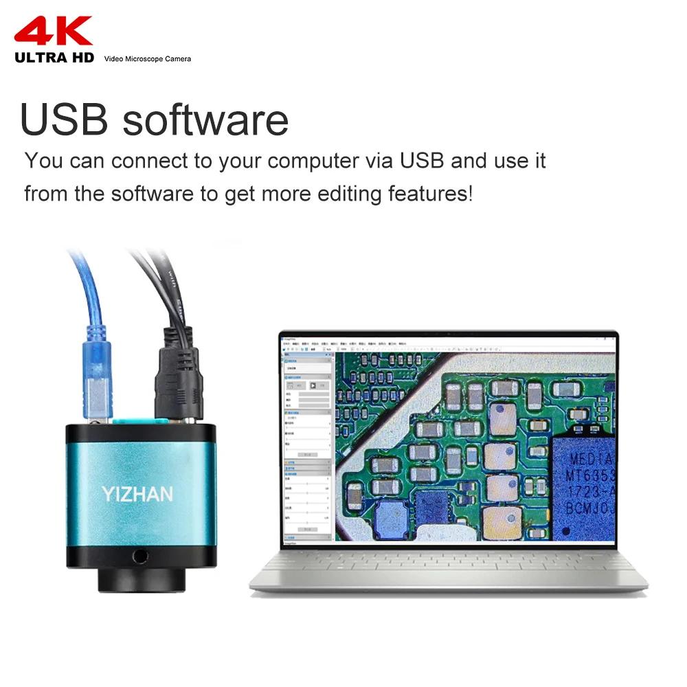 Microscope numérique pour l'électronique, caméras industrielles USB, HDMI, n'aime 1-150X, objectif à