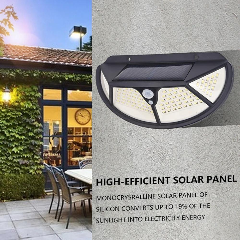 Applique Murale LED à Quatre Faces avec Capteur de Corps, Idéal pour un Jardin, 122COB