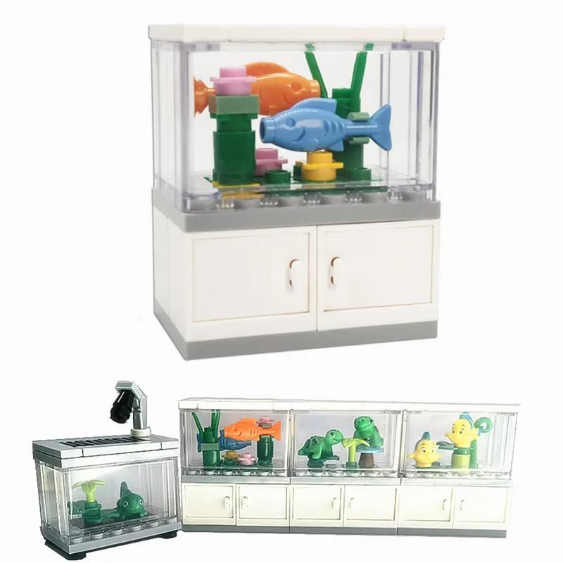 City Friends – blocs de construction d'aquarium MOC, jouets à assembler, poisson clown, tortue, léza