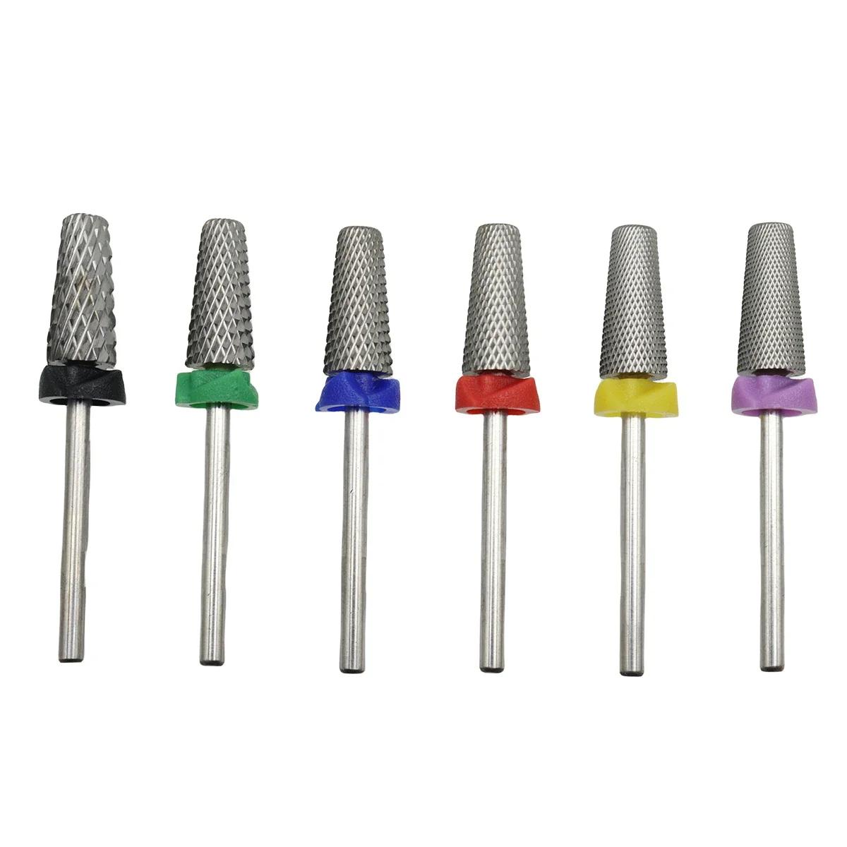 Forets à ongles en carbure de sécurité coniques à dents croisées 5 en 1, avec forets coupés, fraise