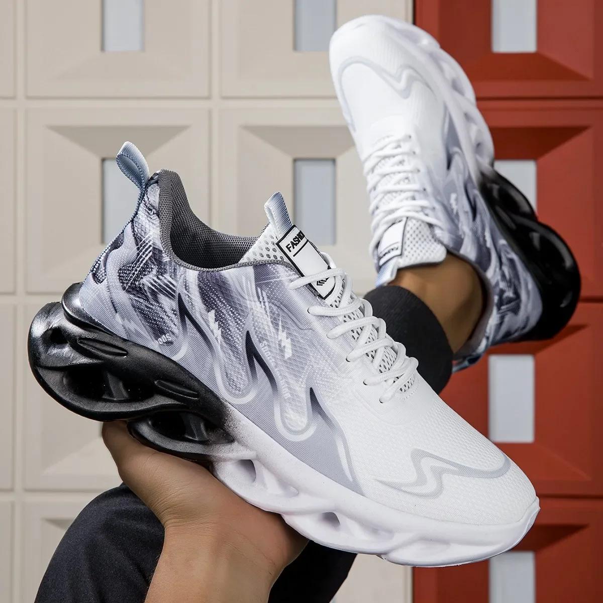 Chaussures de Course Légères en Maille Respirante pour Homme et Femme, Baskets Confortables Plates e