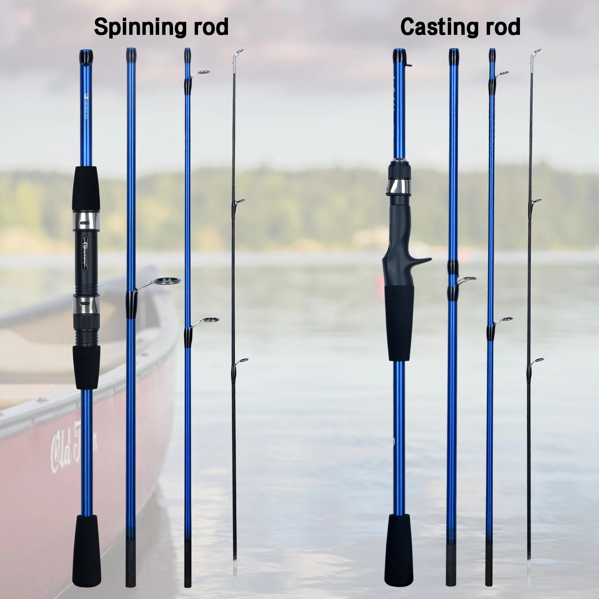 BIUTIFU Baitcasting filature Mini canne à pêche 4/5 Section 1.8/2.1mTravel carbone coulée poids 5-20