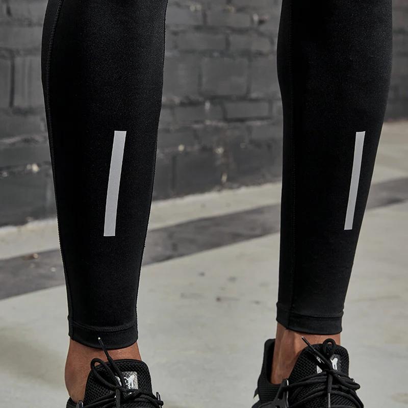VANSYDICAL – pantalon de Compression pour hommes, collant de course avec rayures réfléchissantes, Le