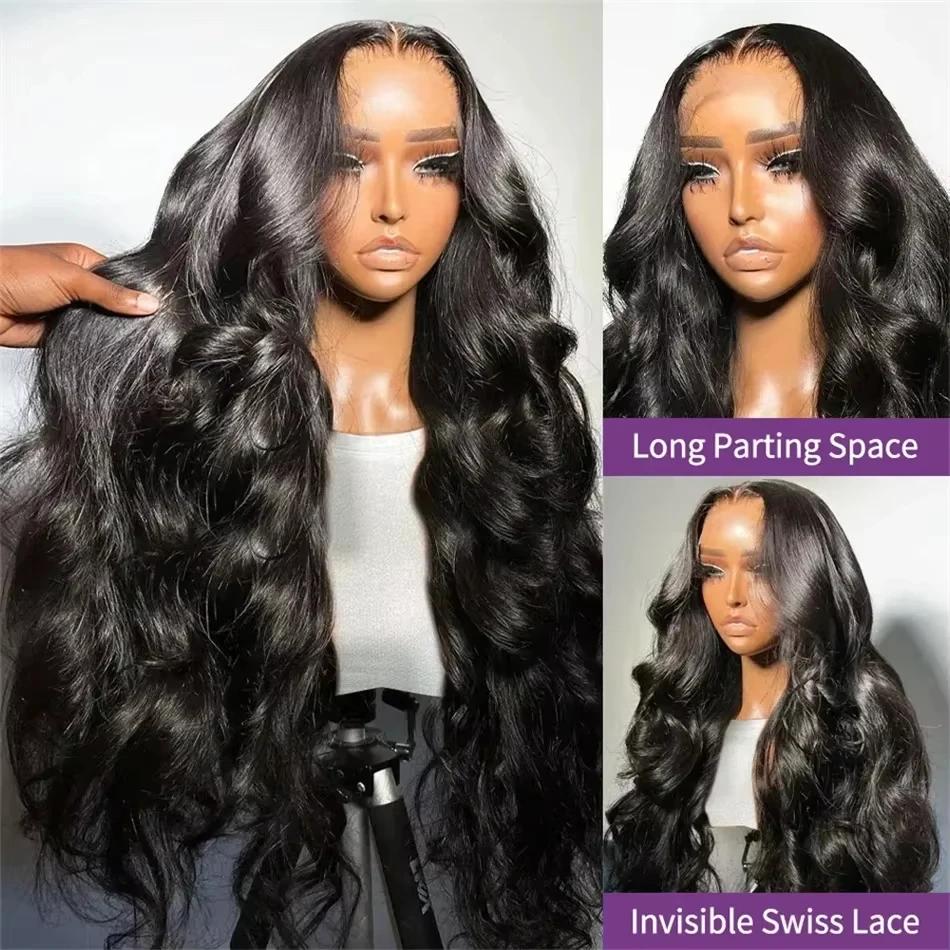 Perruque Lace Front Wig Body Wave naturelle bouclée, cheveux humains, HD, sans colle, 13x6, 13x4, ad