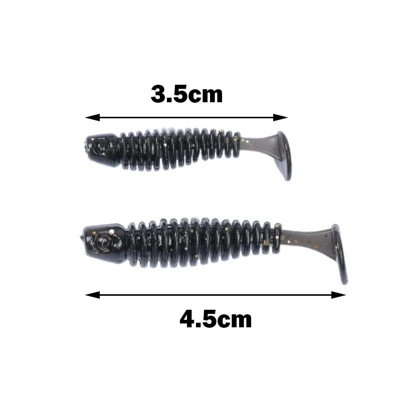 OUTKIT 10 pièces/lot Wobblers mini pêche leurres souples en caoutchouc appâts souples 3.5 cm/4.5 cm