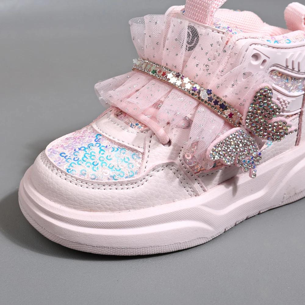 Chaussures d'automne en cuir pour enfants, baskets de Sport pour enfants en bas âge, mignonnes papil