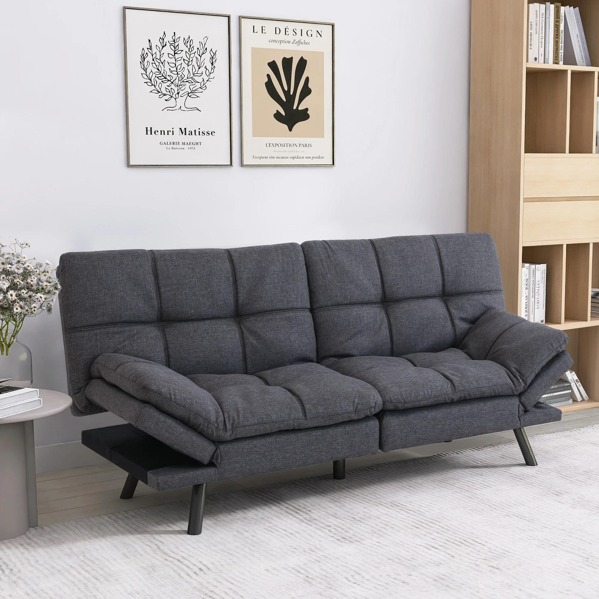 Canapé-lit Hcore Futon convertible en mousse à mémoire de forme, canapé-lit causeuse