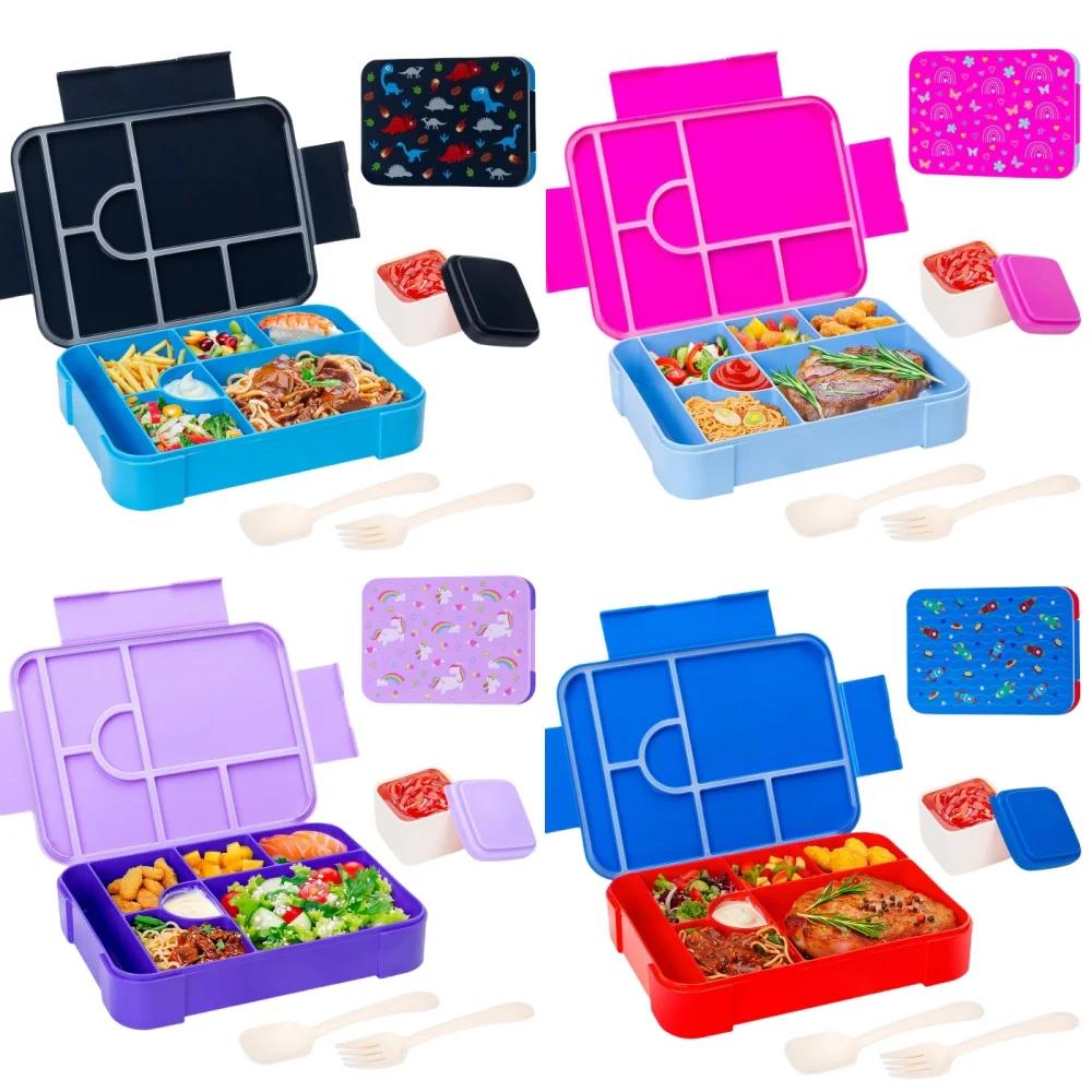 Boîte à déjeuner pour enfants, motif Adorable, four à micro-ondes divisé Portable, boîte à Bento, ré