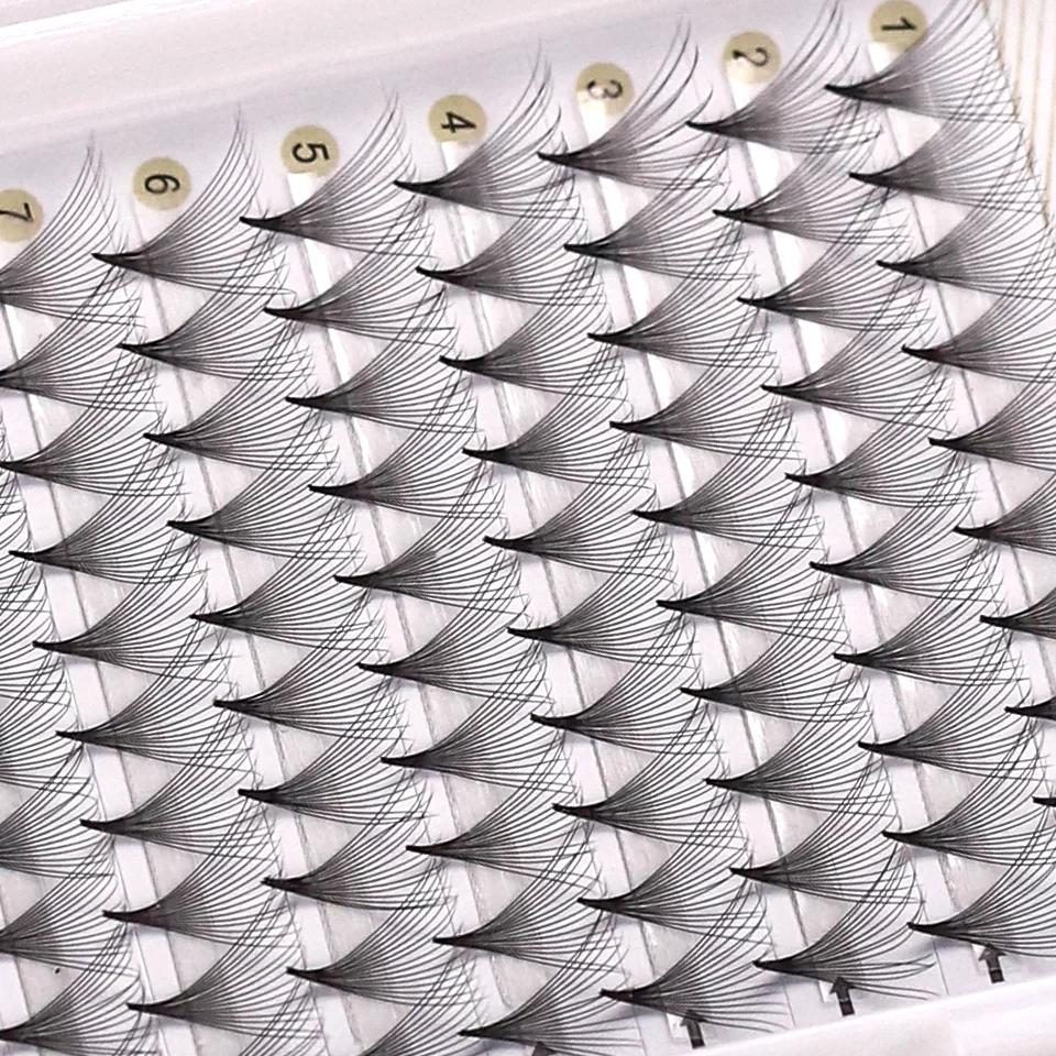 AGUUD-Extensions de cils préfabriquées, 10 plateaux/lot, volume russe, super éventails, aiguille, ti