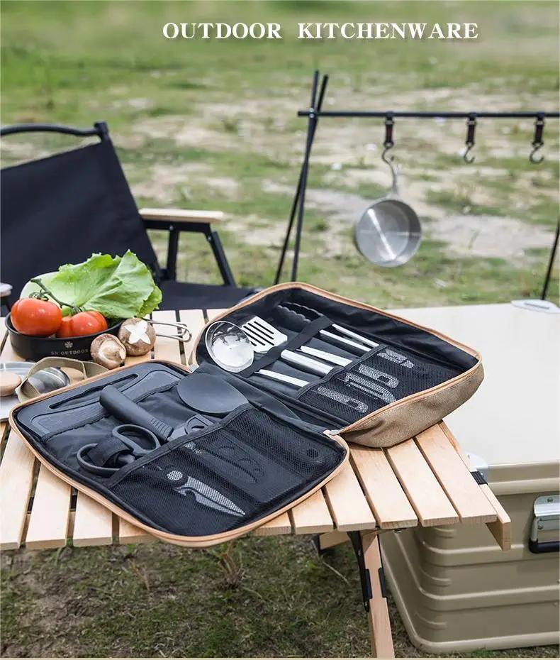 Ustensiles de cuisine de Camping en plein air, ensemble de 8 pièces livré avec un ensemble complet d