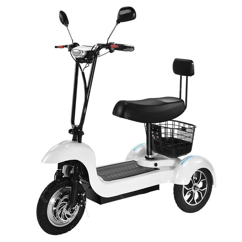 Mini Scooter électrique de 12 pouces pour adultes, Tricycle électrique à 3 roues, 500W 48V, 10,4 ah,