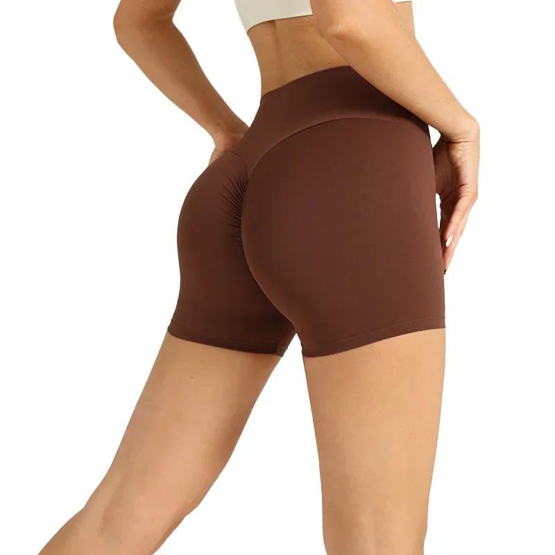 Short de Yoga taille haute sans couture, couleur unie, respirant, séchage rapide, Leggings de Fitnes