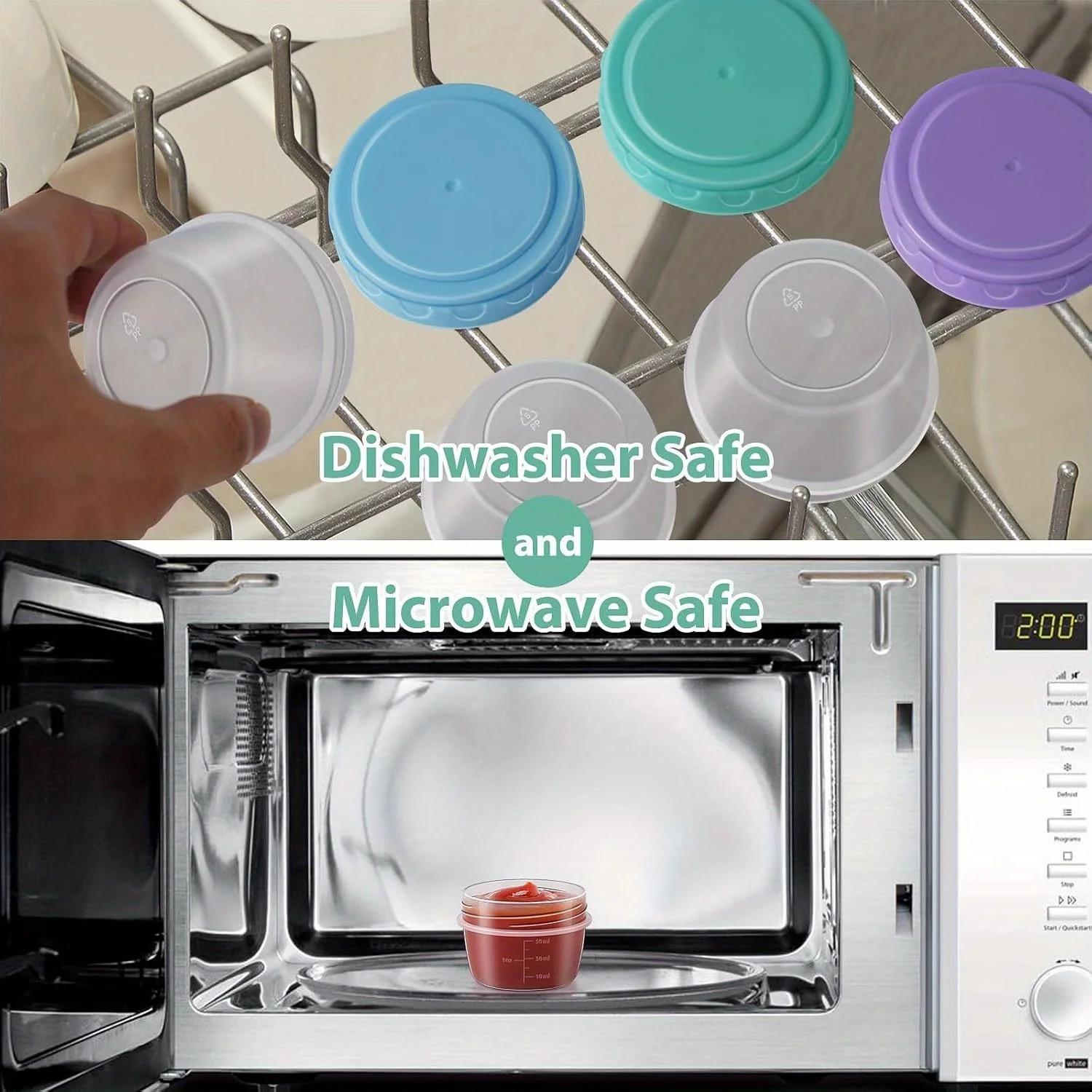 Paquet de 1 à 6 récipients à vinaigrette de 2.7 OZ à emporter avec couvercles petits récipients à co