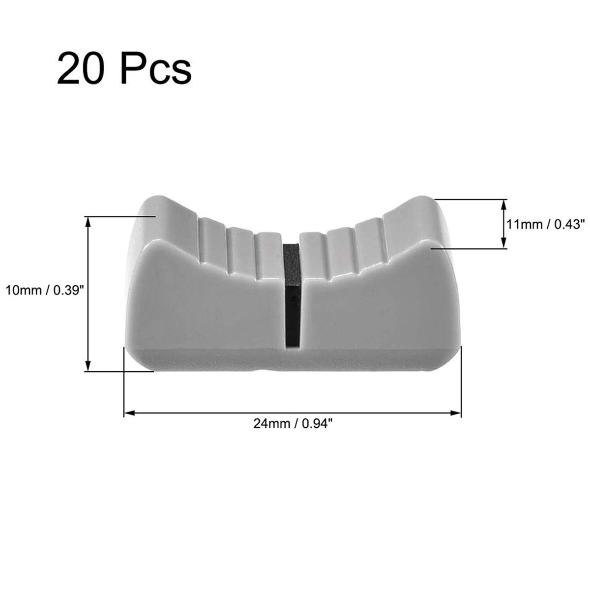Lèvent de Fader de Remplacement pour Potentiomètre, Bouton Gris, Marque Noire, Console de Centre Com